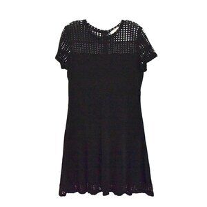 Michael Kors Short Sleeve Sheath Black Dress Size L